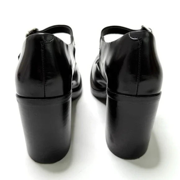 Jeffrey Campbell Mary Jane Heels Leather Mahogany Size 6 Pumps Buckle Strap - Picture 3 of 12